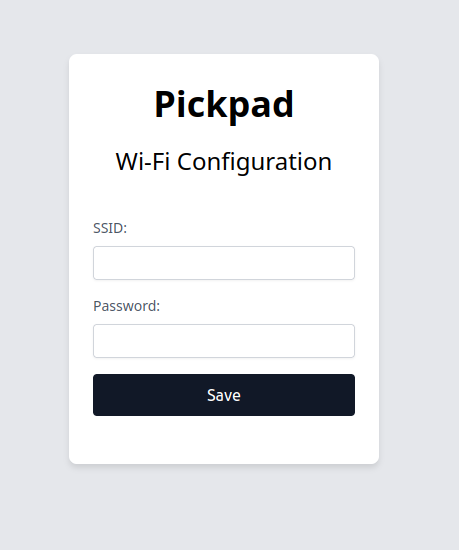 Wi-Fi setup screen